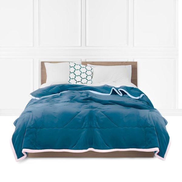 1-SOGA Lake Blue Throw Blanket Warm Cozy Double Sided Thick Flannel Coverlet Fleece Bed Sofa Comforter