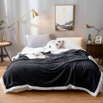 2-SOGA Black Throw Blanket Warm Cozy Double Sided Thick Flannel Coverlet Fleece Bed Sofa Comforter