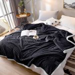 3-SOGA Black Throw Blanket Warm Cozy Double Sided Thick Flannel Coverlet Fleece Bed Sofa Comforter