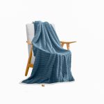 1-SOGA Blue Throw Blanket Warm Cozy Double Sided Thick Flannel Coverlet Fleece Bed Sofa Comforter