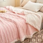 4-SOGA Throw Blanket Warm Cozy Double Sided Thick Flannel Coverlet Fleece Bed Sofa Comforter Pink
