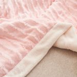 7-SOGA Throw Blanket Warm Cozy Double Sided Thick Flannel Coverlet Fleece Bed Sofa Comforter Pink