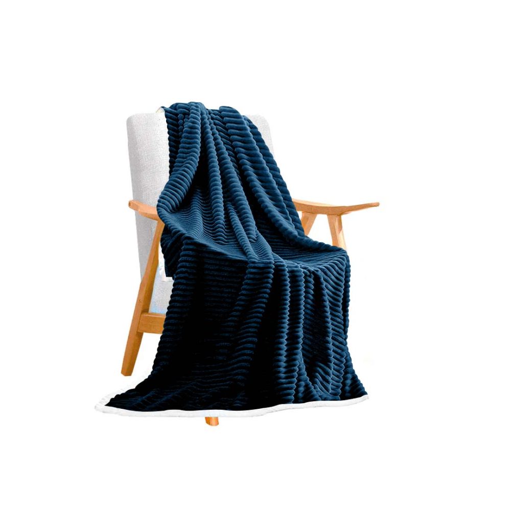 1-SOGA Throw Blanket Warm Cozy Double Sided Thick Flannel Coverlet Fleece Bed Sofa Comforter Dark Blue 1-SOGA Throw Blanket Warm Cozy Double Sided Thick Flannel Coverlet Fleece Bed Sofa Comforter Dark Blue
