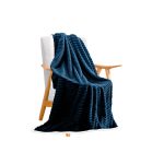 1-SOGA Throw Blanket Warm Cozy Double Sided Thick Flannel Coverlet Fleece Bed Sofa Comforter Dark Blue