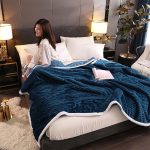 3-SOGA Throw Blanket Warm Cozy Double Sided Thick Flannel Coverlet Fleece Bed Sofa Comforter Dark Blue