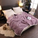 2-SOGA Throw Blanket Warm Cozy Double Sided Thick Flannel Coverlet Fleece Bed Sofa Comforter Purple