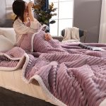 3-SOGA Throw Blanket Warm Cozy Double Sided Thick Flannel Coverlet Fleece Bed Sofa Comforter Purple