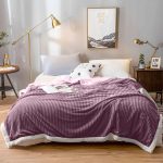 4-SOGA Throw Blanket Warm Cozy Double Sided Thick Flannel Coverlet Fleece Bed Sofa Comforter Purple