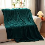 8-SOGA Dark GreenThrow Blanket Warm Cozy Striped Pattern Thin Flannel Coverlet Fleece Bed Sofa Comforter