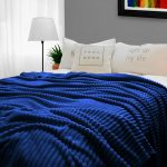 6-SOGA 2X Blue Throw Blanket Warm Cozy Striped Pattern Thin Flannel Coverlet Fleece Bed Sofa Comforter