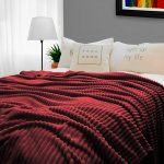 6-SOGA Burgundy Throw Blanket Warm Cozy Striped Pattern Thin Flannel Coverlet Fleece Bed Sofa Comforter