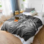 4-SOGA GreyThrow Blanket Warm Cozy Striped Pattern Thin Flannel Coverlet Fleece Bed Sofa Comforter