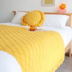 2-SOGA 2X Yellow Diamond Pattern Knitted Throw Blanket Warm Cozy Woven Cover Couch Bed Sofa Home Decor with Tassels