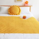 3-SOGA 2X Yellow Diamond Pattern Knitted Throw Blanket Warm Cozy Woven Cover Couch Bed Sofa Home Decor with Tassels