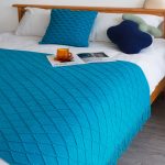 7-SOGA Blue Diamond Pattern Knitted Throw Blanket Warm Cozy Woven Cover Couch Bed Sofa Home Decor with Tassels