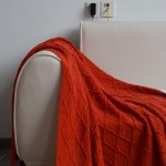4-SOGA Red Diamond Pattern Knitted Throw Blanket Warm Cozy Woven Cover Couch Bed Sofa Home Decor with Tassels
