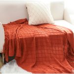 3-SOGA 2X Red Diamond Pattern Knitted Throw Blanket Warm Cozy Woven Cover Couch Bed Sofa Home Decor with Tassels