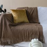 4-SOGA 2X Coffee Acrylic Knitted Throw Blanket Solid Fringed Warm Cozy Woven Cover Couch Bed Sofa Home Decor
