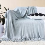2-SOGA Grey Acrylic Knitted Throw Blanket Solid Fringed Warm Cozy Woven Cover Couch Bed Sofa Home Decor