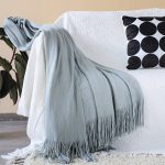5-SOGA Grey Acrylic Knitted Throw Blanket Solid Fringed Warm Cozy Woven Cover Couch Bed Sofa Home Decor