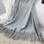 6-SOGA Grey Acrylic Knitted Throw Blanket Solid Fringed Warm Cozy Woven Cover Couch Bed Sofa Home Decor