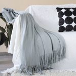 5-SOGA 2X Grey Acrylic Knitted Throw Blanket Solid Fringed Warm Cozy Woven Cover Couch Bed Sofa Home Decor