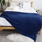 6-SOGA Royal Blue Acrylic Knitted Throw Blanket Solid Fringed Warm Cozy Woven Cover Couch Bed Sofa Home Decor