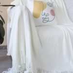 5-SOGA White Acrylic Knitted Throw Blanket Solid Fringed Warm Cozy Woven Cover Couch Bed Sofa Home Decor