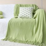 2-SOGA Green Acrylic Knitted Throw Blanket Solid Fringed Warm Cozy Woven Cover Couch Bed Sofa Home Decor