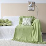 5-SOGA Green Acrylic Knitted Throw Blanket Solid Fringed Warm Cozy Woven Cover Couch Bed Sofa Home Decor
