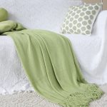 8-SOGA Green Acrylic Knitted Throw Blanket Solid Fringed Warm Cozy Woven Cover Couch Bed Sofa Home Decor