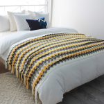 2-SOGA 2X 170cm Yellow Zigzag Striped Throw Blanket Acrylic Wave Knitted Fringed Woven Cover Couch Bed Sofa Home Decor