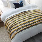 3-SOGA 220cm Yellow Zigzag Striped Throw Blanket Acrylic Wave Knitted Fringed Woven Cover Couch Bed Sofa Home Decor