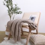 2-SOGA Coffee Diamond Pattern Knitted Throw Blanket Warm Cozy Woven Cover Couch Bed Sofa Home Decor with Tassels