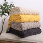 7-SOGA 2X Beige Diamond Pattern Knitted Throw Blanket Warm Cozy Woven Cover Couch Bed Sofa Home Decor with Tassels
