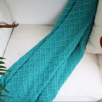 7-SOGA Teal Diamond Pattern Knitted Throw Blanket Warm Cozy Woven Cover Couch Bed Sofa Home Decor with Tassels