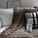 4-SOGA Coffee Textured Knitted Throw Blanket Warm Cozy Woven Cover Couch Bed Sofa Home Decor with Tassels