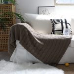 3-SOGA 2X Coffee Textured Knitted Throw Blanket Warm Cozy Woven Cover Couch Bed Sofa Home Decor with Tassels