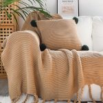 2-SOGA 2X Coffee Tassel Fringe Knitting Blanket Warm Cozy Woven Cover Couch Bed Sofa Home Decor