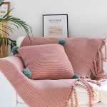 6-SOGA 2X Pink Tassel Fringe Knitting Blanket Warm Cozy Woven Cover Couch Bed Sofa Home Decor