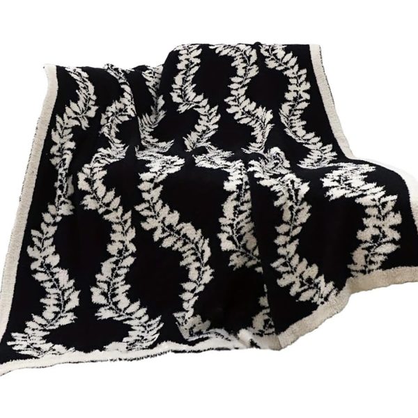 1-SOGA 130x170cm Throw Blanket Retro Vine Pattern Casual Stylish Cozy
