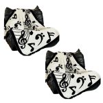 1-SOGA 2X 130x160cm Throw Blanket Black and White Musical Note Half Fleece Soft Cozy for Music Lovers Stylish