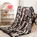 6-SOGA 130x160cm Throw Blanket  Black and White New Year Limited Edition Peace and Joy Plush Cozy