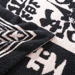 8-SOGA 130x160cm Throw Blanket  Black and White New Year Limited Edition Peace and Joy Plush Cozy