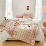 2-SOGA 200cm Light Pink Fur Fuzzy Super Soft and Cozy Fluffy Throw Blanket
