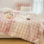 3-SOGA 200cm Light Pink Fur Fuzzy Super Soft and Cozy Fluffy Throw Blanket