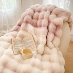 5-SOGA 200cm Light Pink Fur Fuzzy Super Soft and Cozy Fluffy Throw Blanket