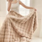 3-SOGA 2X 200cm Light Camel Fur Fuzzy Super Soft and Cozy Fluffy Throw Blanket