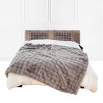1-SOGA 200cm Grey Fur Fuzzy Super Soft and Cozy Fluffy Throw Blanket
