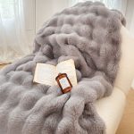 6-SOGA 200cm Grey Fur Fuzzy Super Soft and Cozy Fluffy Throw Blanket